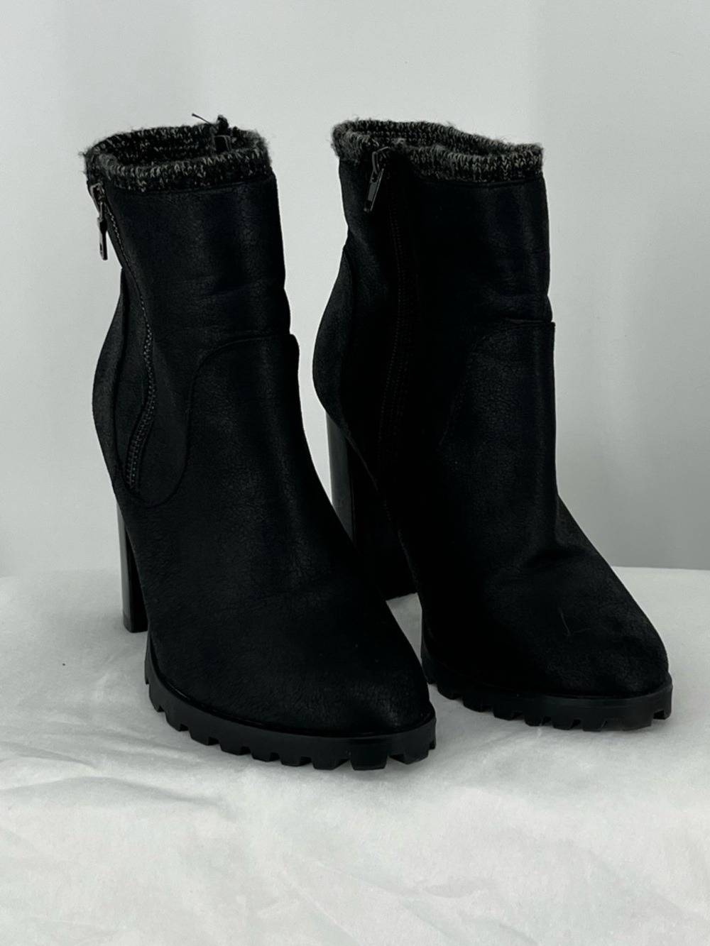 JustFab Black Carolina High-Heel Ankle Boots sz 9.5 EUC